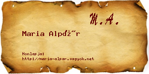 Maria Alpár névjegykártya